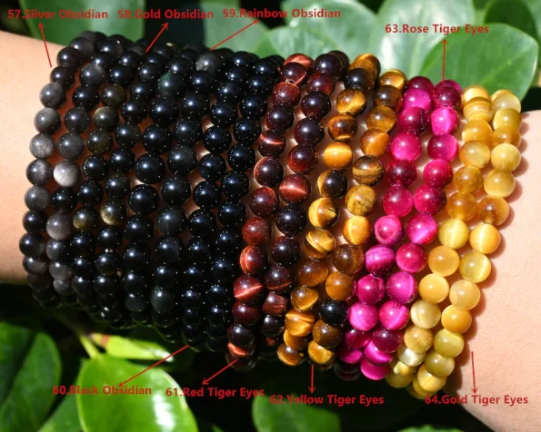 70 Kinds of 6MM Round Gemstone Bracelet