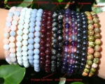 70 Kinds of 6MM Round Gemstone Bracelet