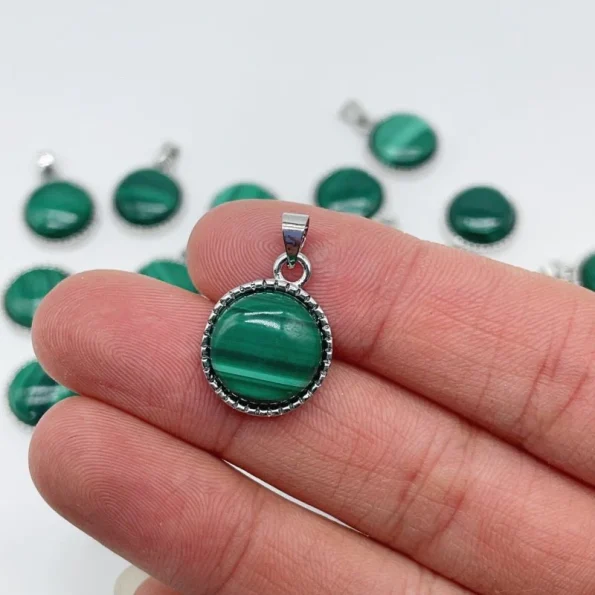 MALACHITE ROUND PENDANT CRYSTAL WHOLESALE