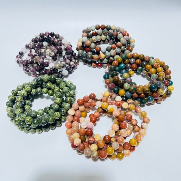 5 Types Bracelet Russian Serpentine Stone Ocean Jasper Bracelets Wholesale