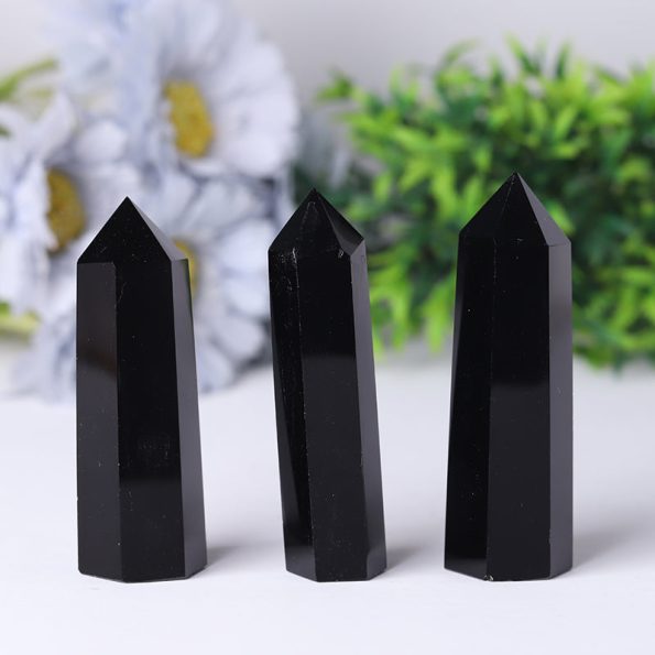 Wholesale Black Obsidian Point Polished Healing Tower