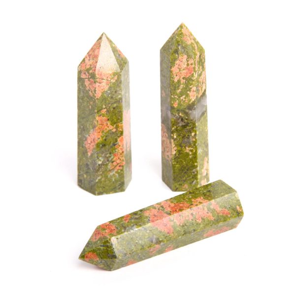 Set of 3 Unakite Crystal Point