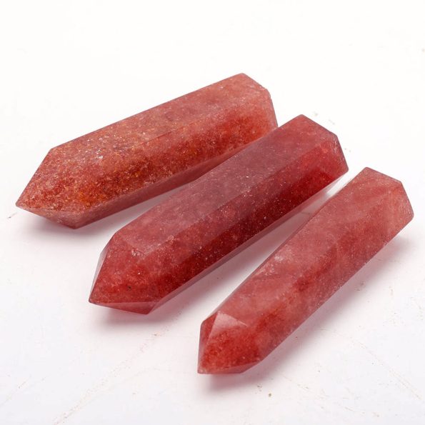 Set of 3 Strawberry Quartz Points