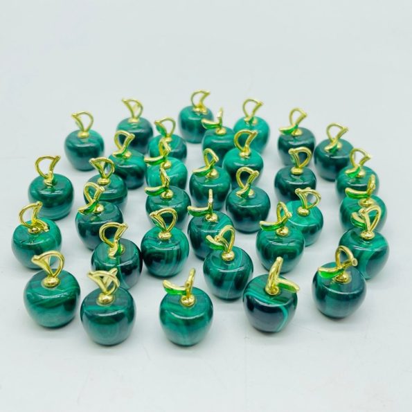 Mini Malachite Apple Carving Pendant Wholesale