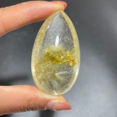 Rutile Mixed Garden Quartz Teardrop Shape Crystal