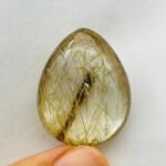 Unique Green Tourmaline In Clear Quartz Teardrop DIY Pendant Jewelry Making