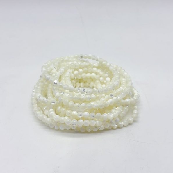 White Mother of Pearl Mop Shell Round Shells Bracelet Wholesale