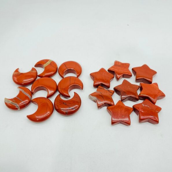 1.2in (3cm) Red Jasper Star Moon Wholesale