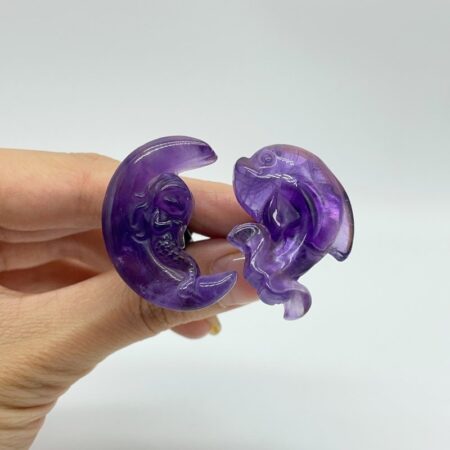 2 Types Dolphin & Mermaid On The Moon Amethyst Car Air Vent Clips Wholesale