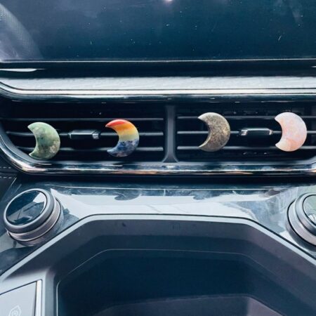 Crystal Car Air Vent Clips Moon 7 Chakra Stone Car Accessories