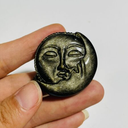 Gold Sheen Obsidian Sun&Moon Carving Wholesale