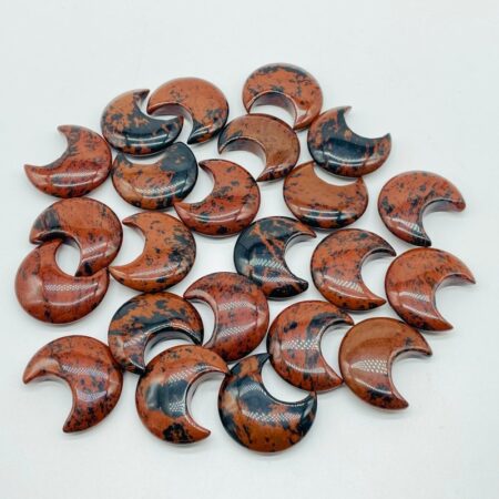 Red Obsidian Moon Carving Wholesale