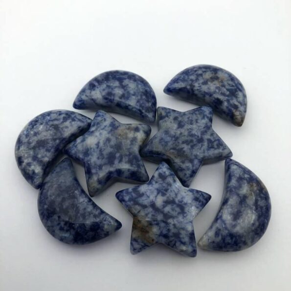 Blue Dot Stone Shaped Stars&Moon Crystal Healing Stone Wholesale